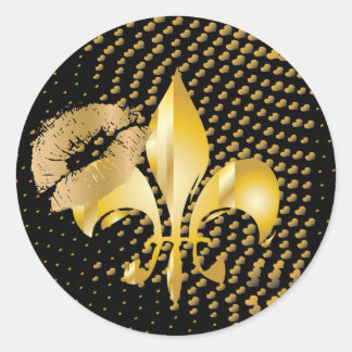 Sticker Rond Pure or fleur de Lis