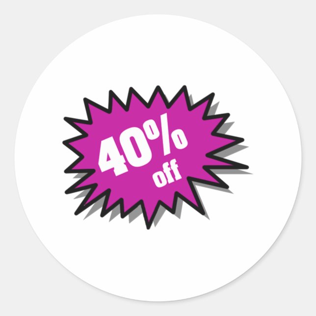Sticker Rond Purple 40% Off (Devant)