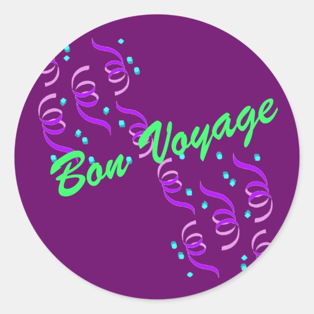 Sticker Rond Purple Bon Voyage P3S (Devant)