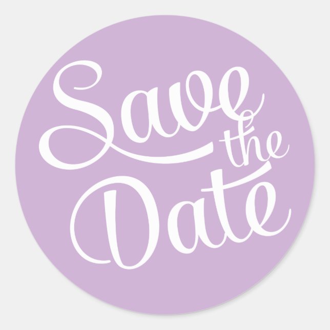 Sticker Rond Purple clair Enregistrer la date (Devant)