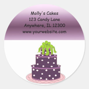 Sticker Rond Purple Designer Cake Business