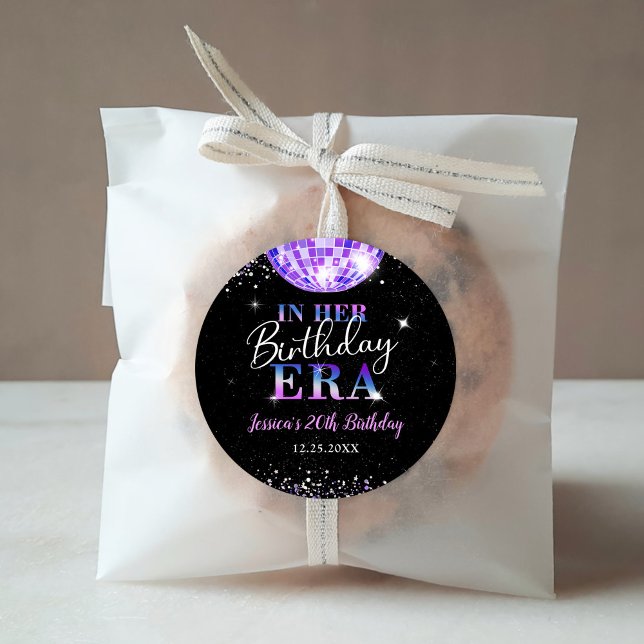 Sticker Rond Purple Disco Dans Son Anniversaire (Créateur téléchargé)