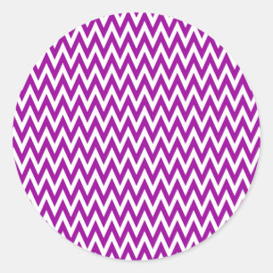 Sticker Rond Purple Elegant Chevron Design