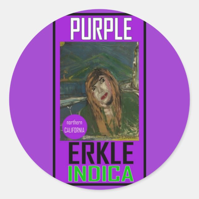 STICKER ROND PURPLE ERKLE INDICA (Devant)