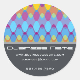 Sticker Rond Purple Funky Super Zig Zag Waves Chevron Motif