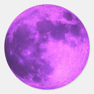 Sticker Rond Purple Moon - Stations spatiales-