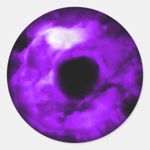 Sticker Rond Purple Oeil regard graphique, nuageux à l'intérieu