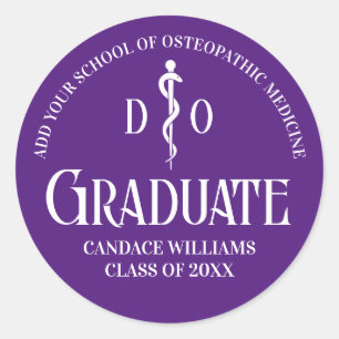 Sticker Rond Purple Ostéopathie Médicale de l'école fête de gra