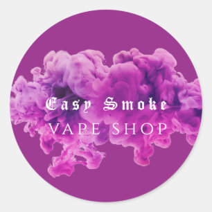 Sticker Rond Purple Smoke Vape Boutique