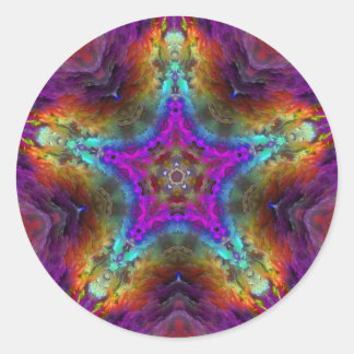 Sticker Rond Purple STAR Mandala