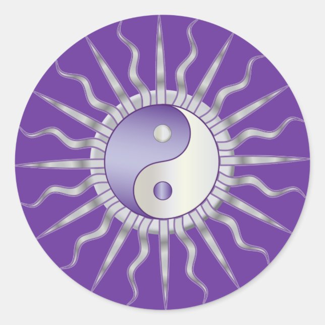 Sticker Rond Purple Starburst Yin Yang (Devant)