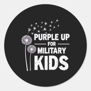 Sticker Rond Purple Up For Military Kids Dandelion Avril Award