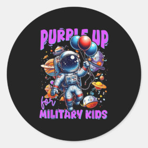 Sticker Rond Purple Up For Military Kids Military Child Mois A