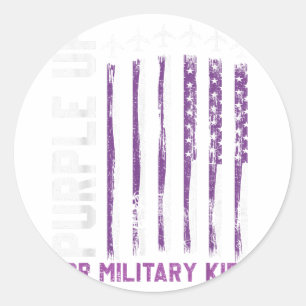 Sticker Rond Purple Up For Military Kids Military Child Mois U