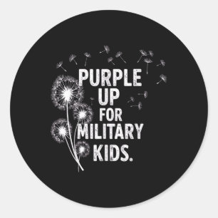 Sticker Rond Purple Up For Military Kids - Mois De La Militar