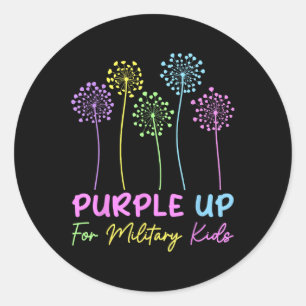 Sticker Rond Purple Up For Military Kids - Mois De La Militar
