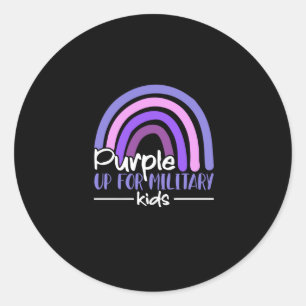 Sticker Rond Purple up pour enfants militaires Arc en ciel Enfa