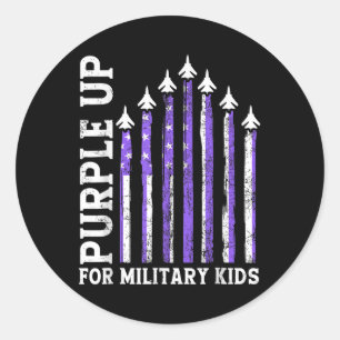 Sticker Rond Purple Up Pour Le Mois Militaire Enfant