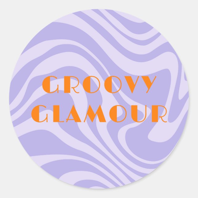 Sticker Rond Purple Waves Rétro (Devant)
