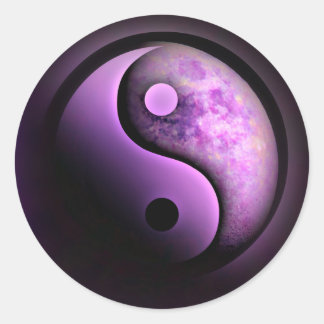 Sticker Rond Purple Yin Yang Moon