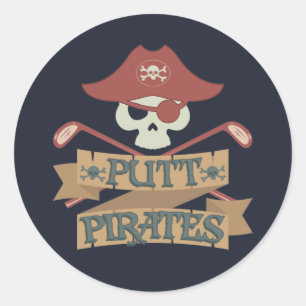Sticker Rond Putt Pirates Golf Hobby Sports