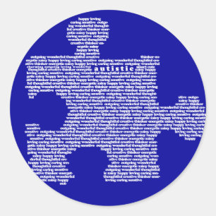 Sticker Rond Puzzle bleu Autisme Peice