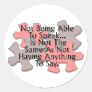 Sticker Rond "Puzzle d'autisme : Ne parlant pas "