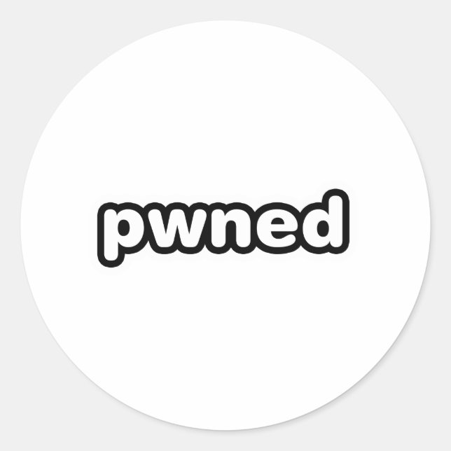 Sticker Rond pwned - gamer jeux vidéo possédés (Devant)