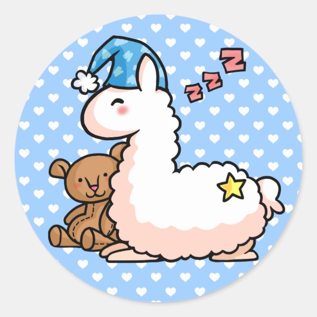 Sticker Rond Pyjama Llama (Devant)