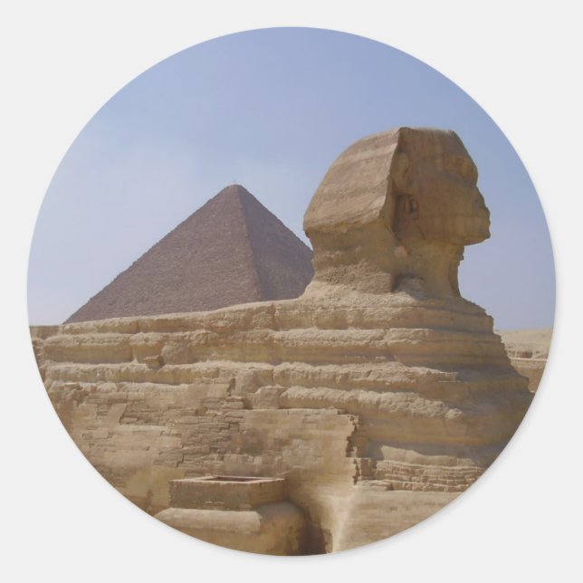 Sticker Rond pyramide sphinx (Devant)