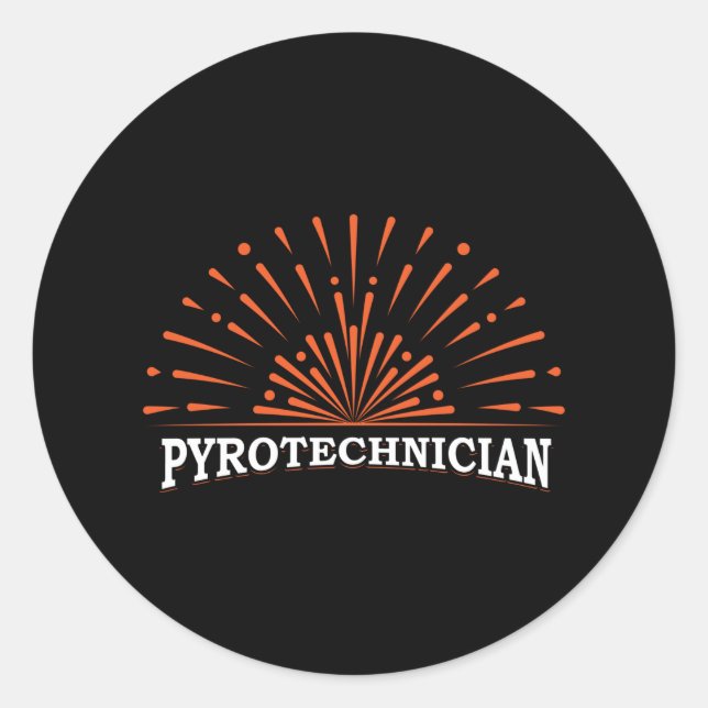 Sticker Rond Pyrotechnicien Équipage Pyrotechnique Fireworks Py (Devant)