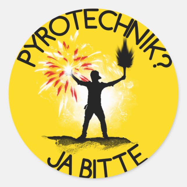 Sticker Rond Pyrotechnie ? Oui, s'il vous plaît ! (Devant)