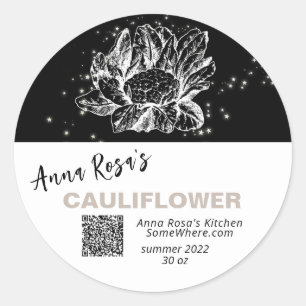 STICKER ROND *~* QR AP30 CAULIFLOWER DÉSHYDRATED CANNING FREEZE