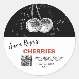 STICKER ROND ~* QR AP30 CHERRY + DÉSHYDRATED CANNING FREEZE