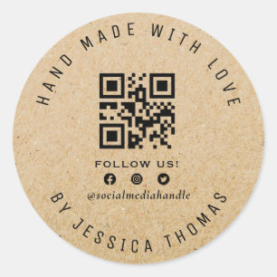 Sticker Rond QR Code Entreprise artisanale artisanale