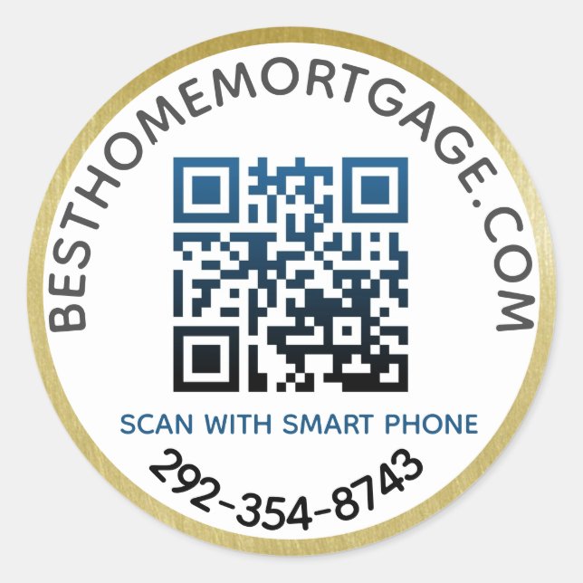 Sticker Rond QR Code Realtor Mortgage Company (Devant)