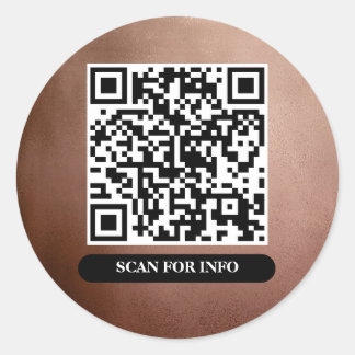 Sticker Rond QR Code Rose or professionnel unique tendance chic
