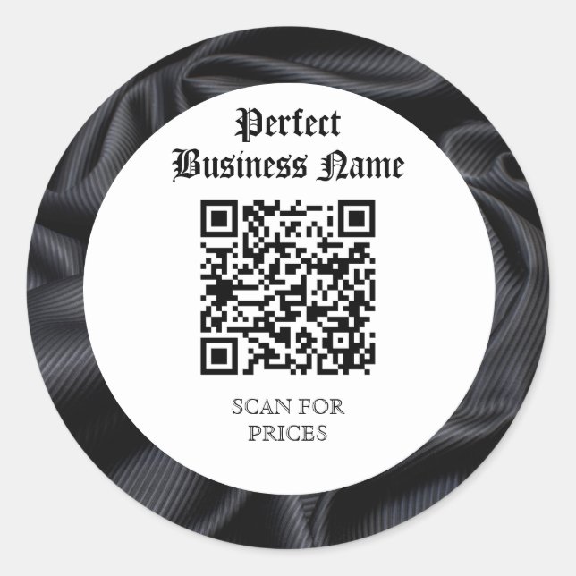 Sticker Rond QR Code Simple Black Silk Dark Frame Unique (Devant)