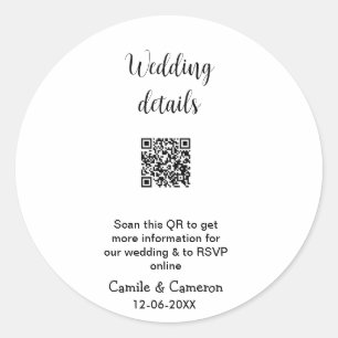 Sticker Rond QR MARIAGE WEBSITE ajouter la date de photoname no