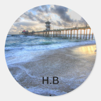 Sticker Rond Quai Huntington Beach