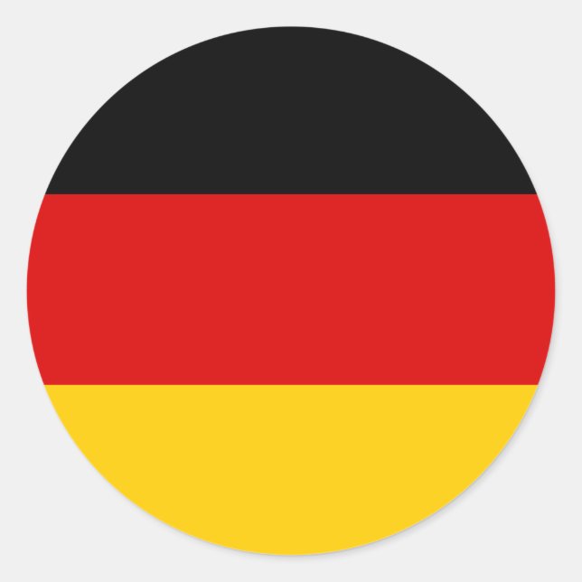 Sticker Rond Qualité du drapeau allemand (Devant)