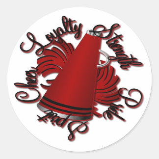 Sticker Rond Qualités noires et rouges