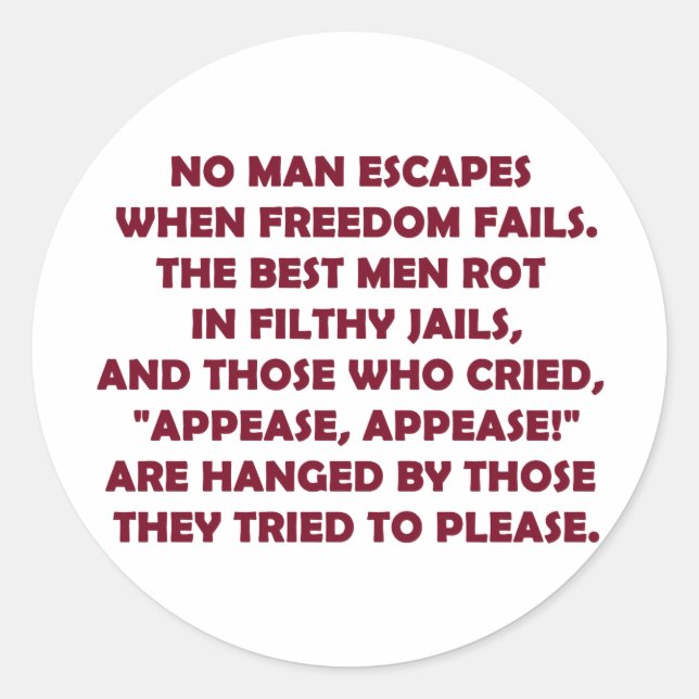 Sticker Rond Quand la liberté échoue (Devant)
