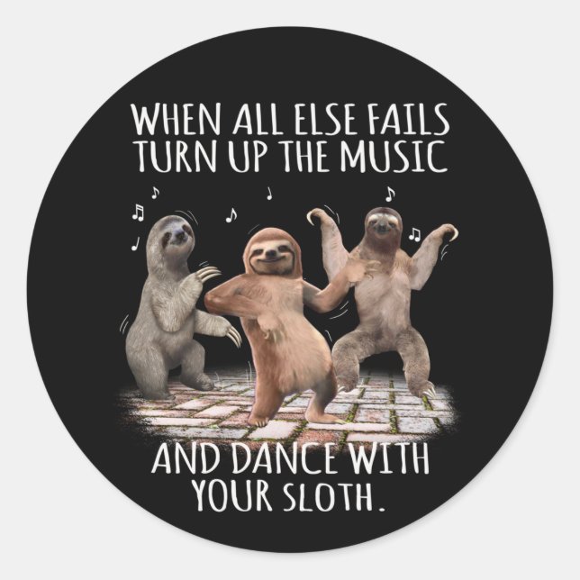 Sticker Rond Quand Tous Les Autres Échoues Montent Votre Musiqu (Devant)