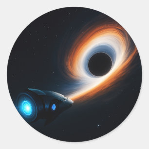 Sticker Rond Quantum Rift - Portail dans les étoiles