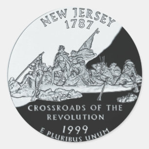 Sticker Rond Quart de New Jersey
