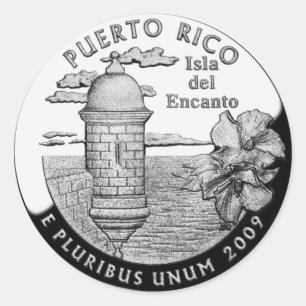Sticker Rond Quartier de l'état de Porto Rico