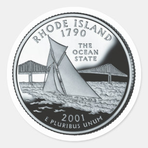 Sticker Rond Quartier d'État de Faux Rhode Island
