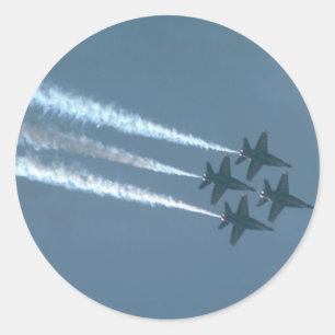Sticker Rond Quatre Angles Bleus Dans La Formation De Diamant