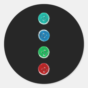 Sticker Rond Quatre boutons Super Blue Chat Fun Halloween Perso